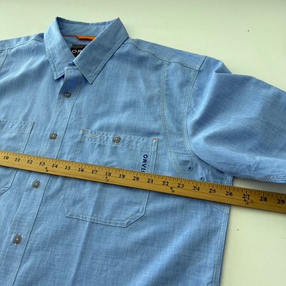 Orvis Active Fit Light Blue Lightweight Polyester Button Up Fishing Shirt Men XL - Picture 6 of 8